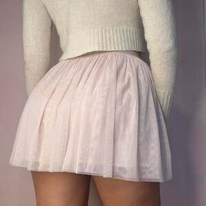 Light Pink Ballerina Tulle Mini Skirt, Glitter Waistband, Fits XS/S